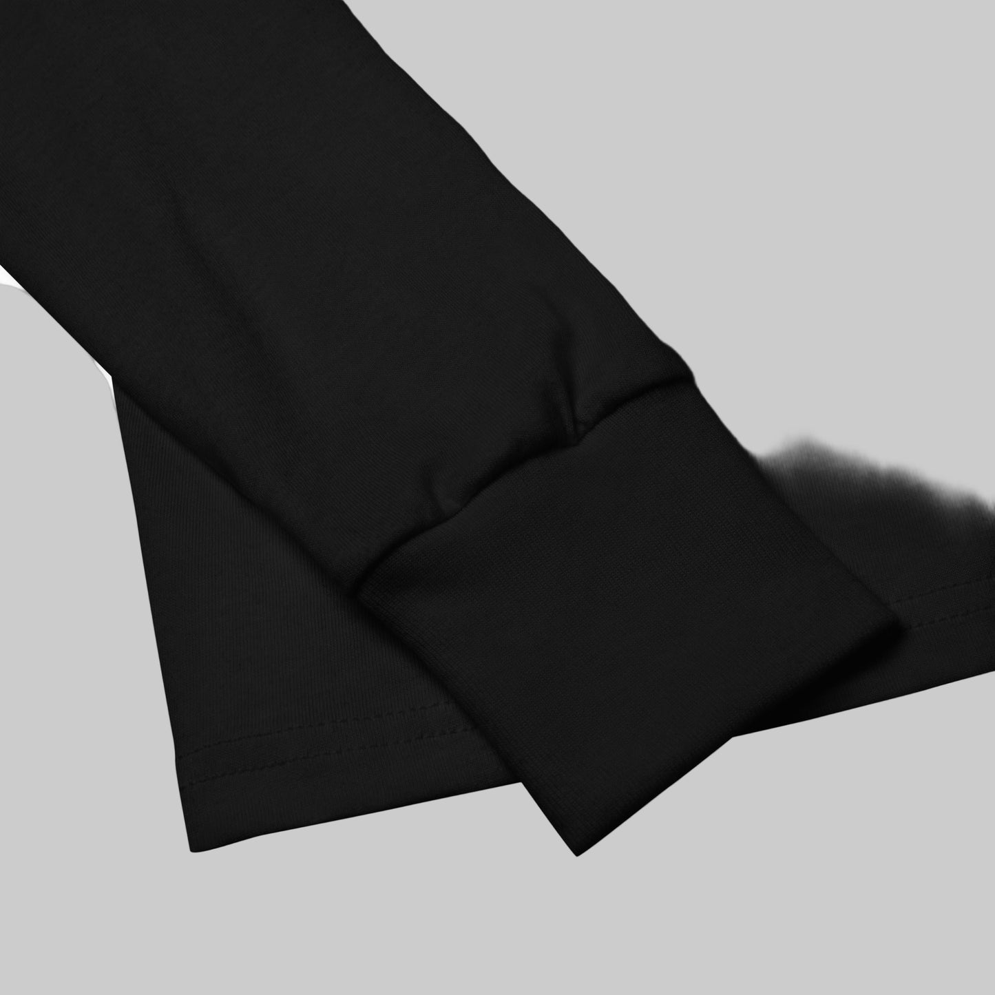 Black fabric with a slight texture on a white background